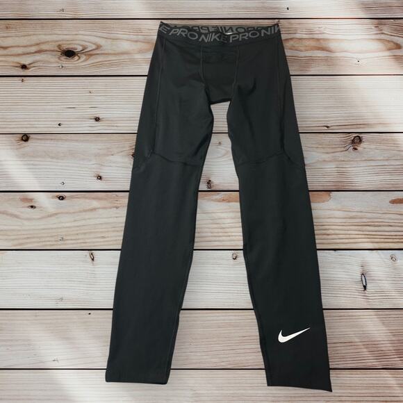 New Nike Pro Dri FIT Compression Pants‎ Black Athletic Boys Extra Large - Picture 1 of 11